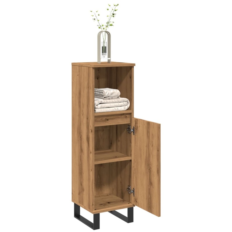 Armoire de salle de bain chne artisanal 30x30x100 cm