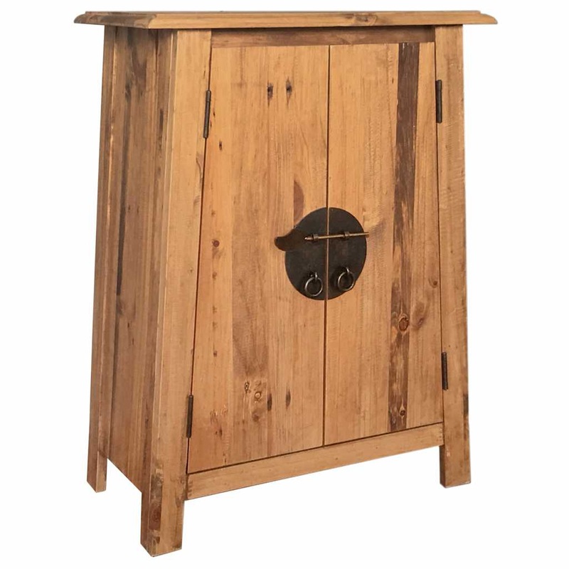 Armoire latrale de salle de bain Pin massif 59x32x80 cm