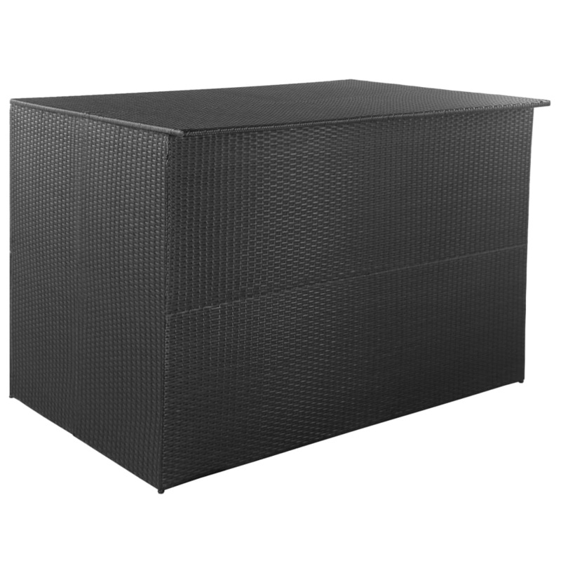 Bote de rangement de jardin noir 150x100x100 cm rsine tresse