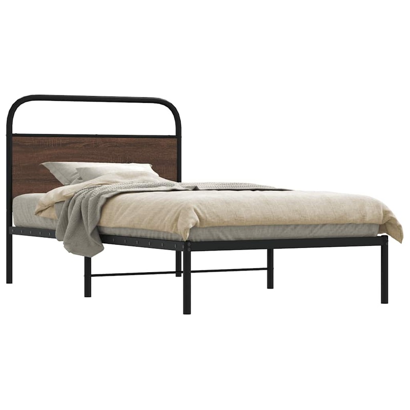 Cadre de lit sans matelas 107x203 cm chne marron