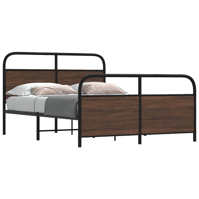 Cadre de lit sans matelas 120x200 cm chne marron