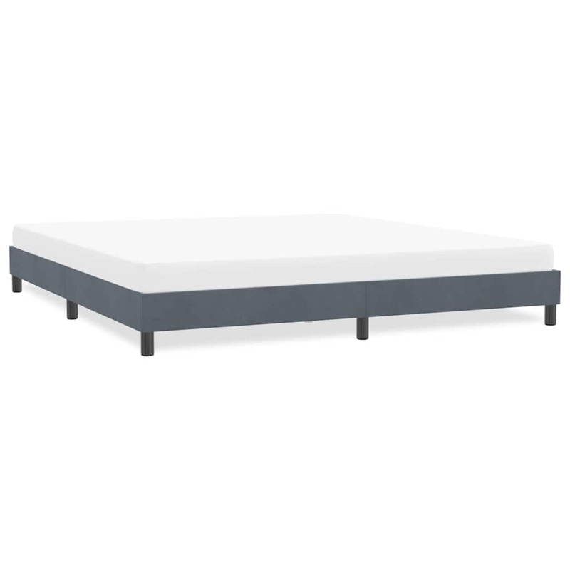 Cadre de lit sans matelas gris fonc 180x220 cm velours