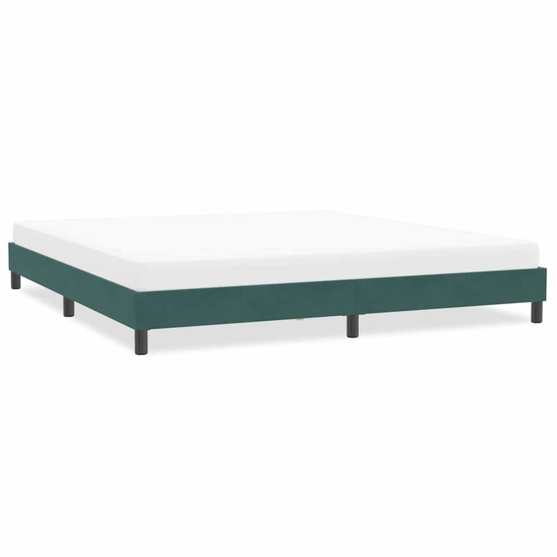 Cadre de lit sans matelas vert fonc 200x220 cm velours