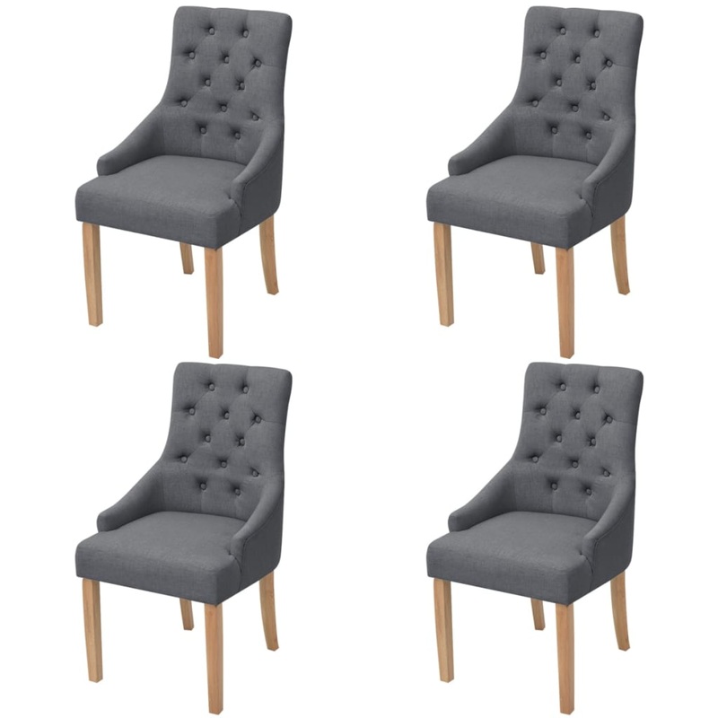 Chaises  manger lot de 4 gris fonc tissu