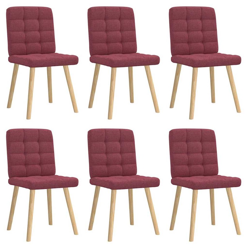 Chaises  manger lot de 6 rouge bordeaux tissu