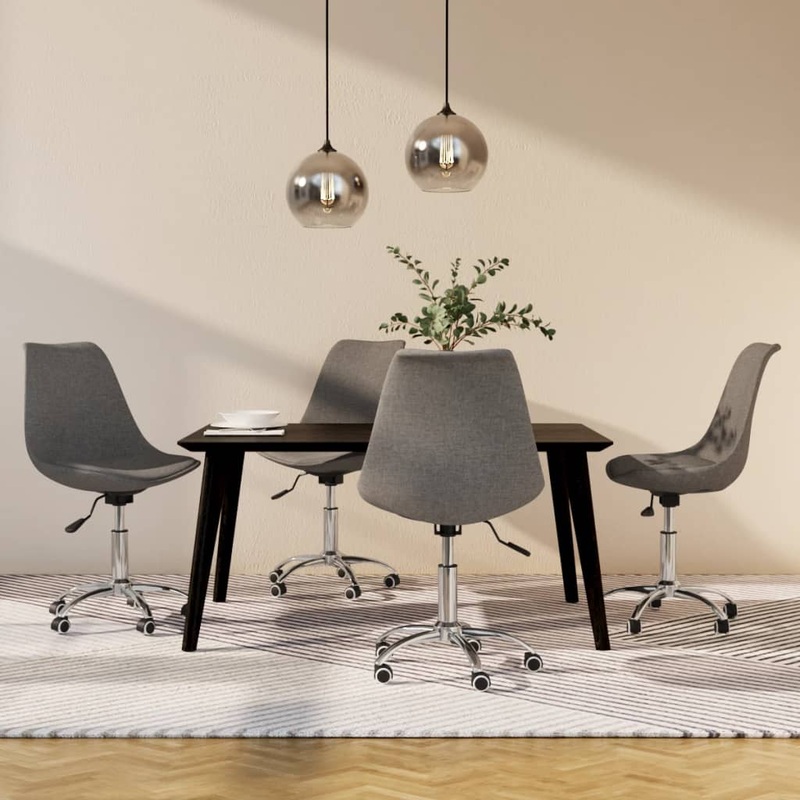 Chaises pivotantes  manger lot de 4 Gris clair Tissu