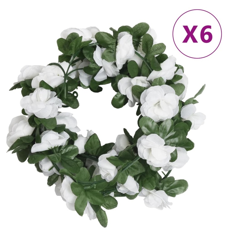 Guirlandes de fleurs de Nol 6 pcs blanc 250 cm