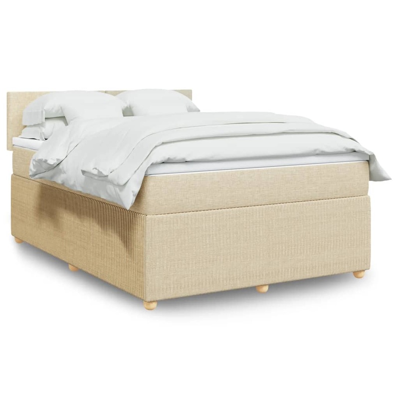 Sommier  lattes de lit avec matelas Crme 160x200 cm Tissu
