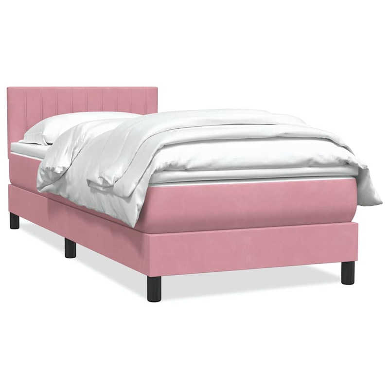 Sommier  lattes de lit avec matelas rose 80x210 cm velours