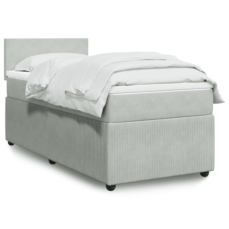 Sommier  lattes de lit et matelas Gris clair 80x200 cm Velours
