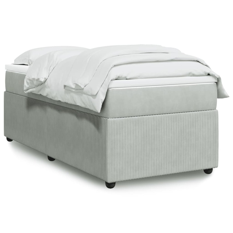 Sommier  lattes de lit et matelas Gris clair 90x190 cm Velours