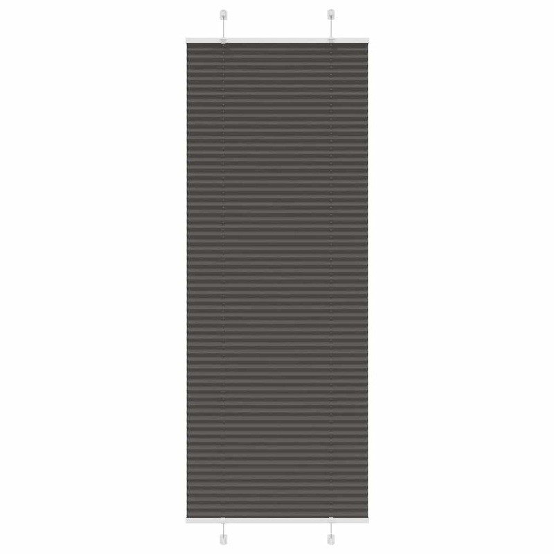 Store pliss noir 75x200 cm largeur du tissu 74,4 cm polyester