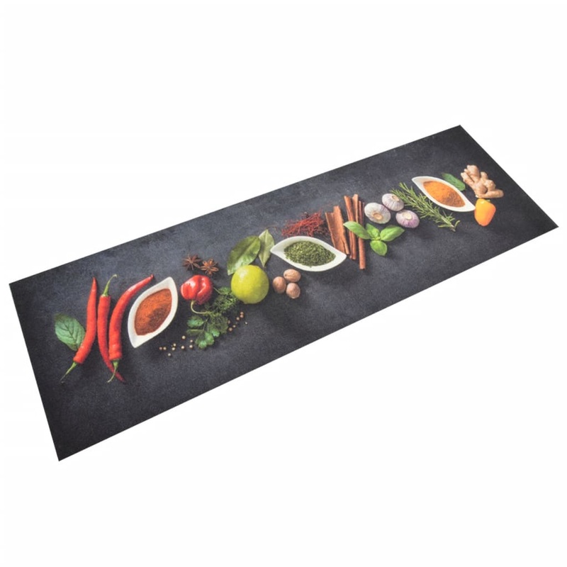 Tapis de cuisine lavable impression d'pices 60x180 cm velours