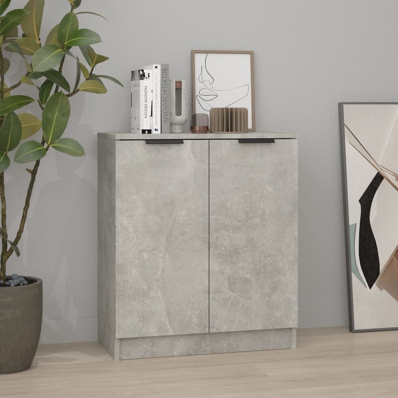 Buffet Gris bton 60x30x70 cm Bois d'ingnierie