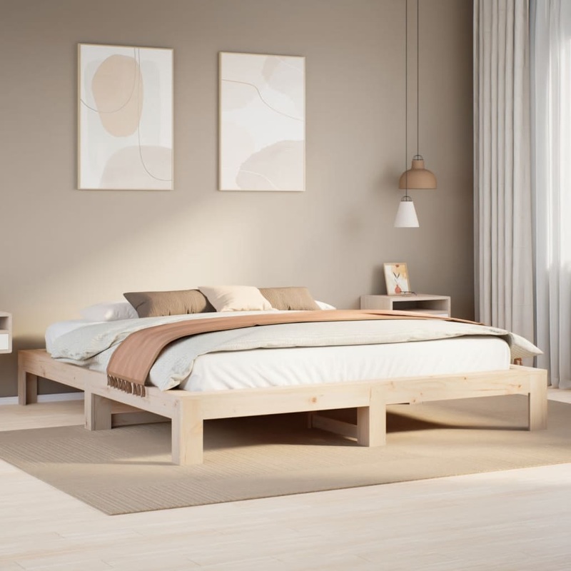 Cadre de lit sans matelas 180x200 cm bois massif de pin