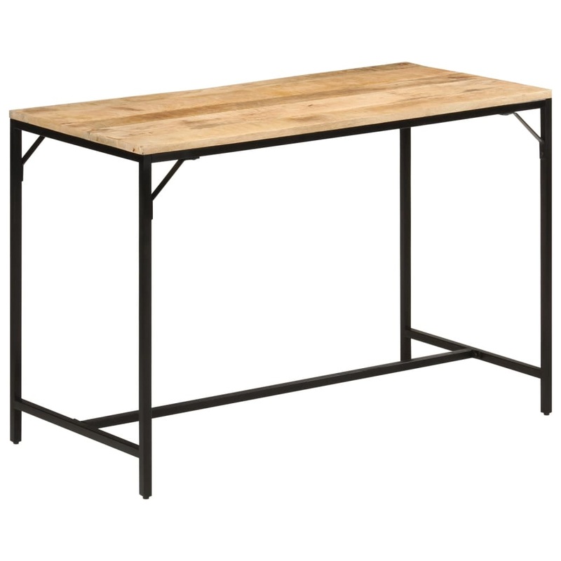 Table  manger 110x55x75 cm bois de manguier massif brut et fer