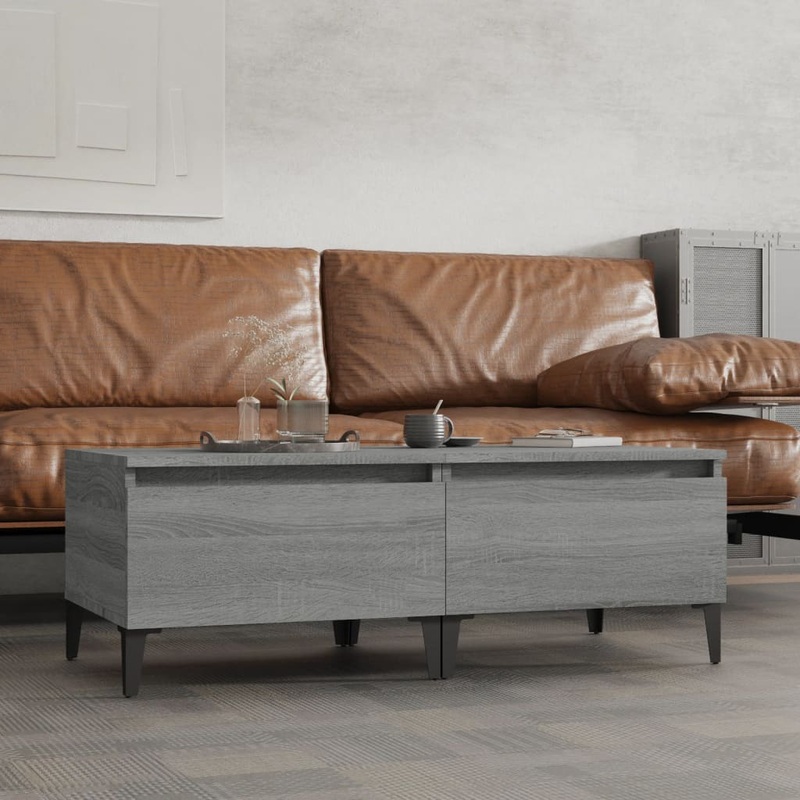 Tables d'appoint 2 pcs Sonoma gris 50x46x35 cm Bois ingnierie