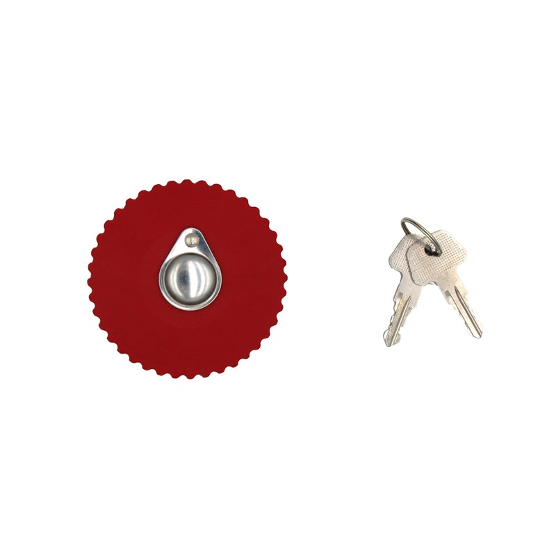 K304590, K901983 One New Red Locking Fuel Cap with Vent Hole (Plastic)