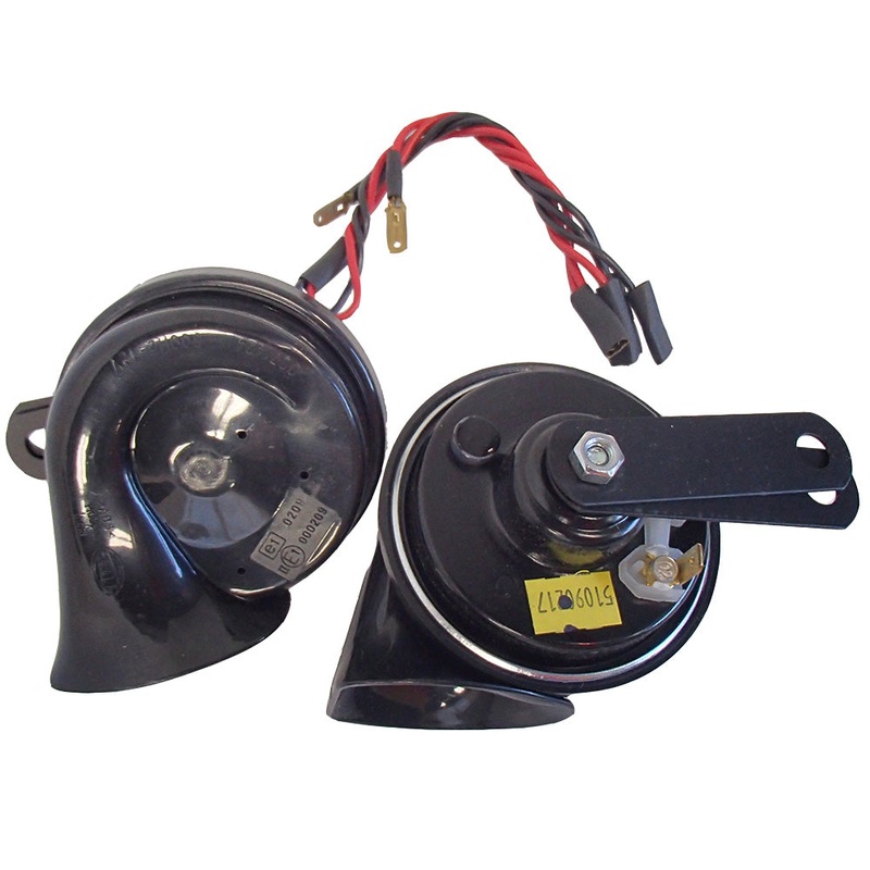 Set of Two Hella Horns With Wiring Harness Made For Use On Cars, Motorcycles, Sc