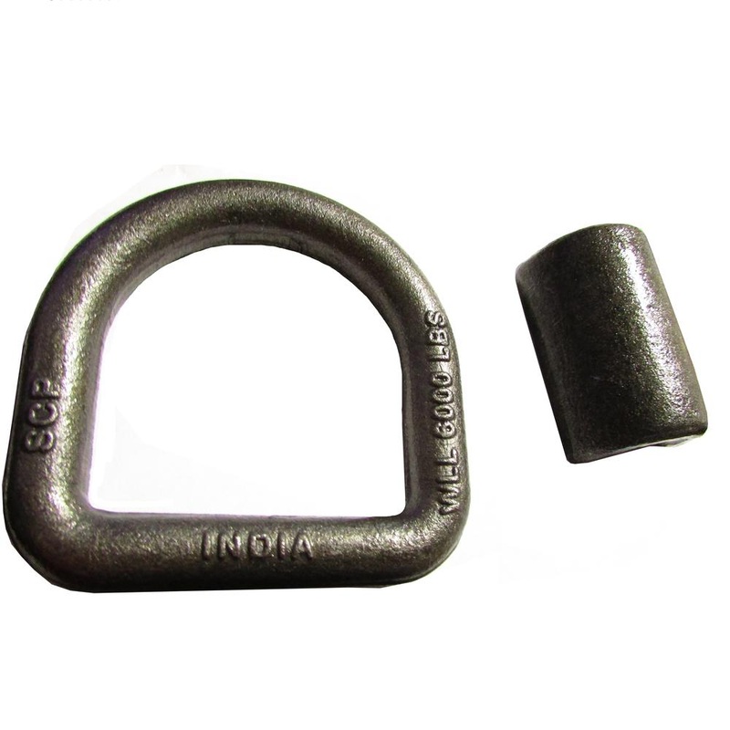5/8" Weld On D-Ring Chain Tie Down 18K Rated Trailer Truck Rope Forged Loop