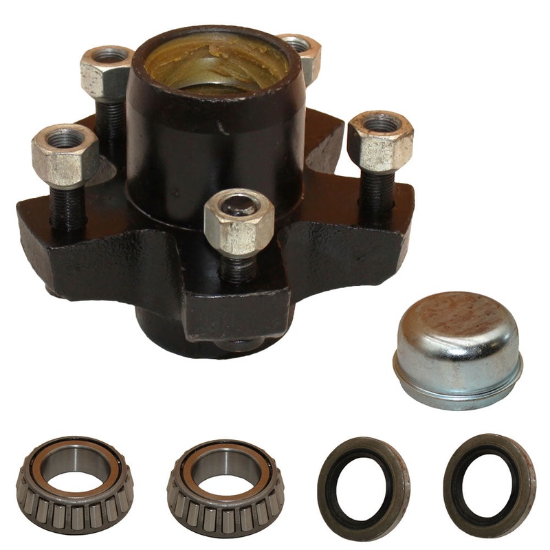 New Trailer Idler Hub Kit 5 on 4.5" For 2000 lbs Axle With 1" Bearings