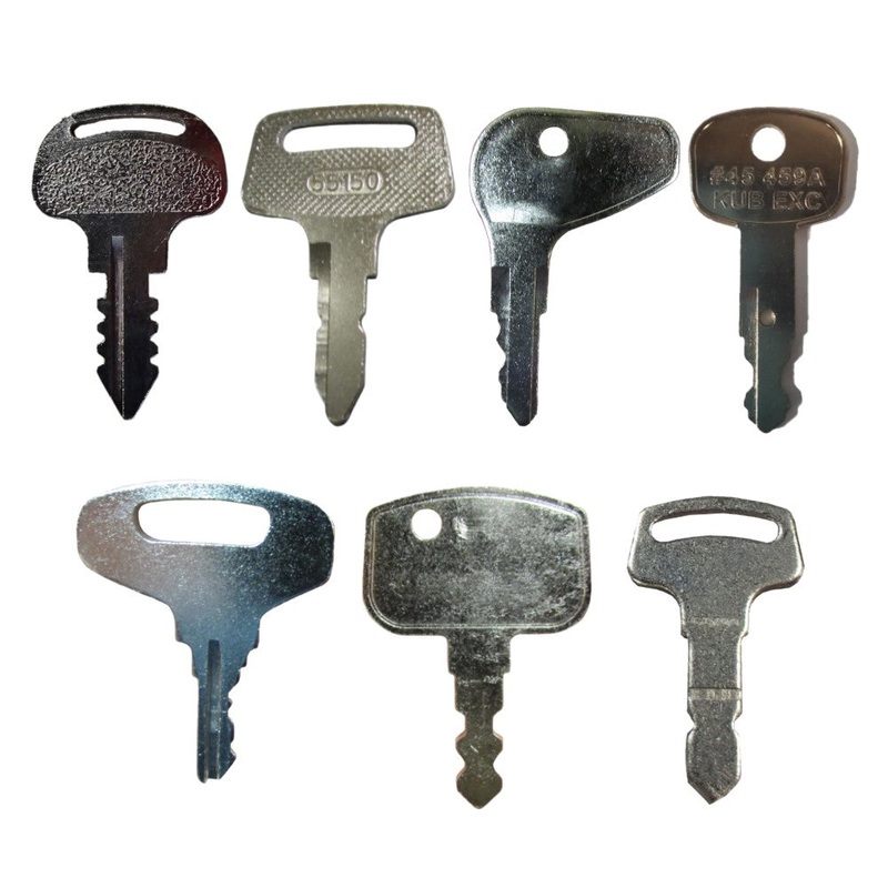7-Piece Ignition Key Set Fits Kubota Heavy Equipment - Mowers - Tractors