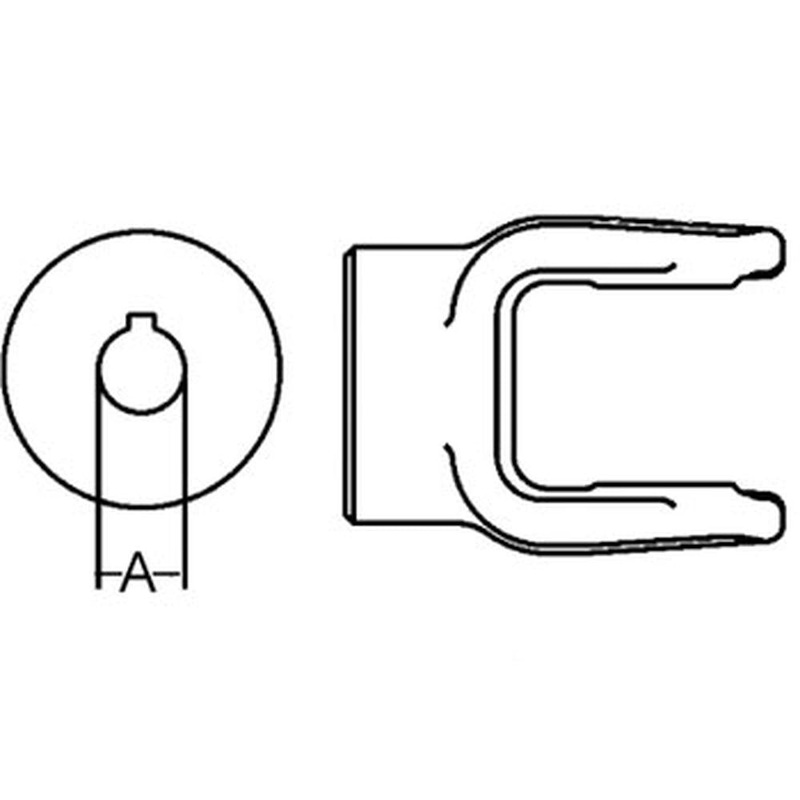A-800-0615-AI Round Bore Implement Yoke (w/ Keyway & Set Screw)