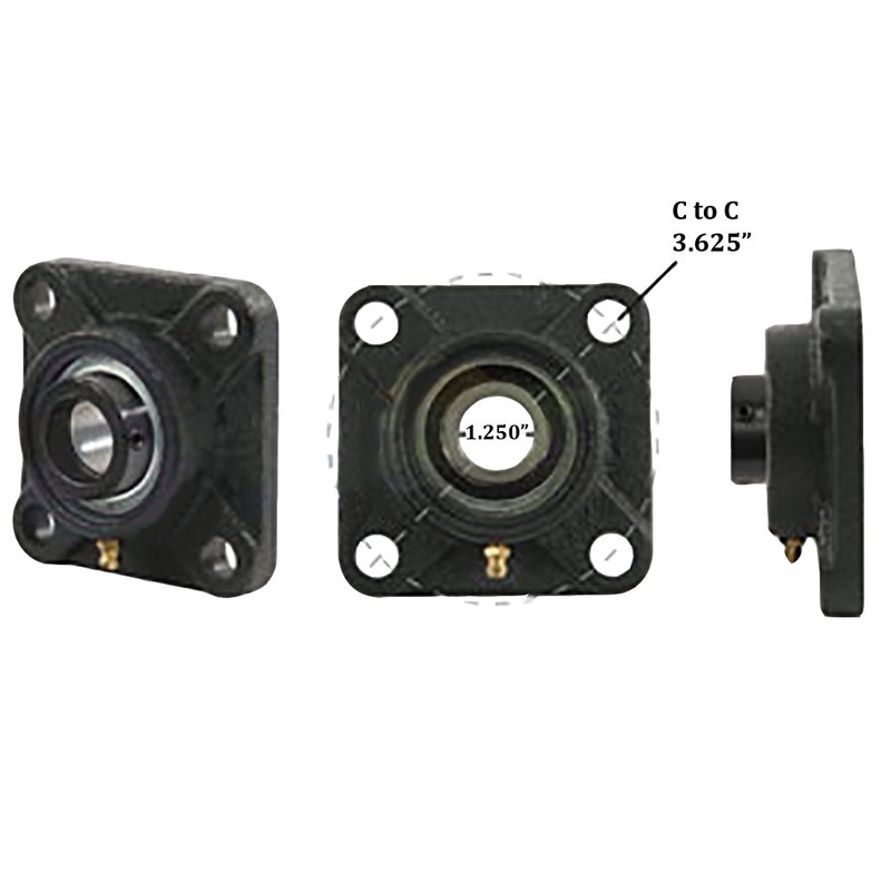 WGFZ20H Black 4-Bolt Flanged Bearing w Lock Collar for Universal Products