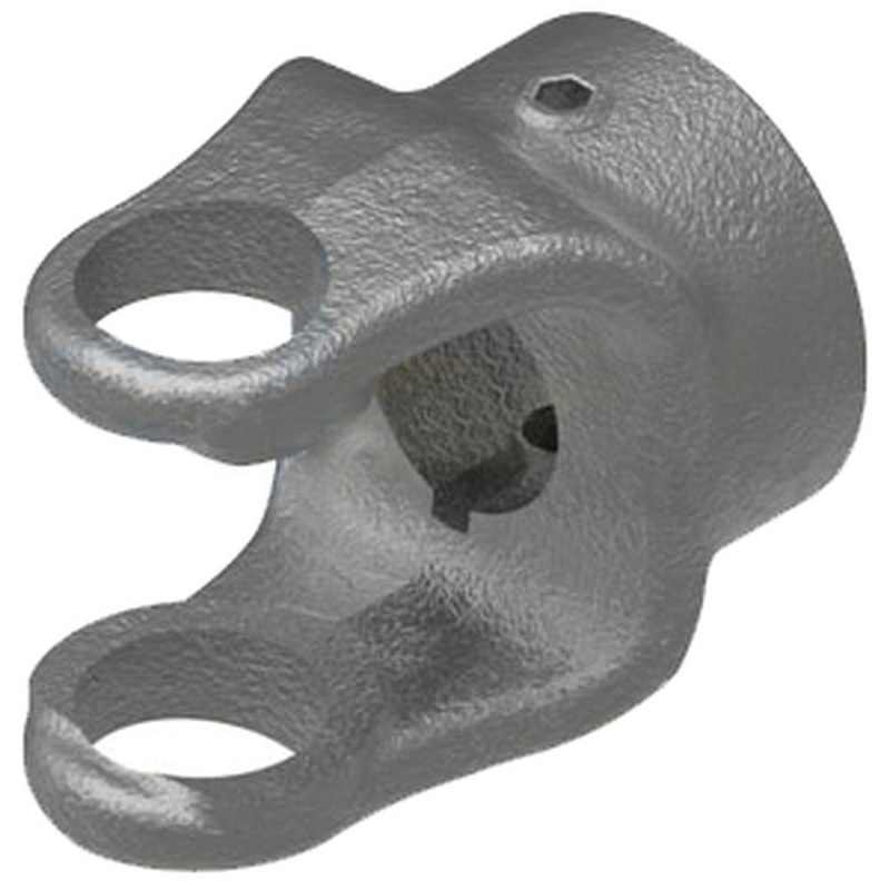 A-806-0616-AI Round Bore Implement Yoke (w/ Double Keyway & Set Screw)