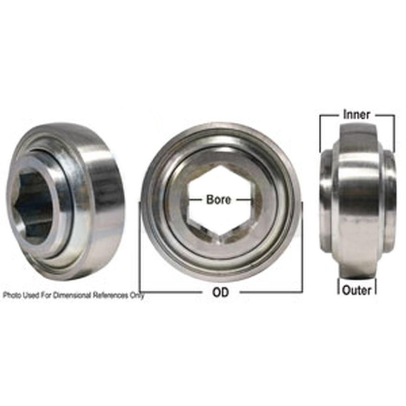 A-W208KRRB6-I-AI Bearing, Ball; Special Spherical, Hex Bore, Pre-Lube
