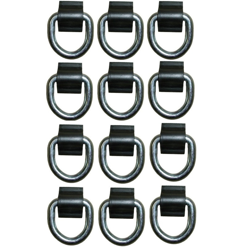 12- D Rings 3/8" Weld On 5000 lb. for ATV Motorcycle Rope Trailer Truck Tie Down