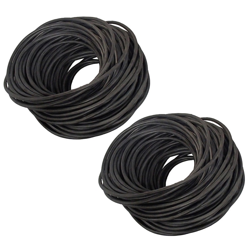 2 Rolls Rubber Rope 3/8" Solid Tarp Tie Strap Bungee Flatbed Truck Trailer 300'