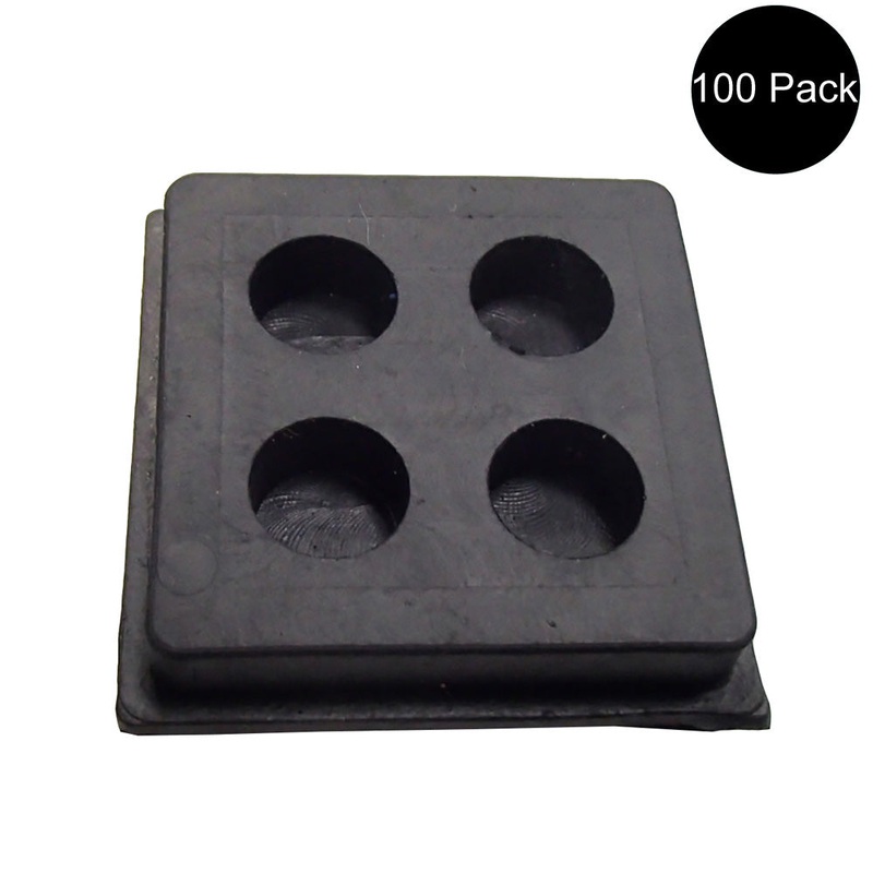 Set of (100) 2" x 2" x 3/4" Anti Vibration Heavy Duty All Rubber Isolation Pads