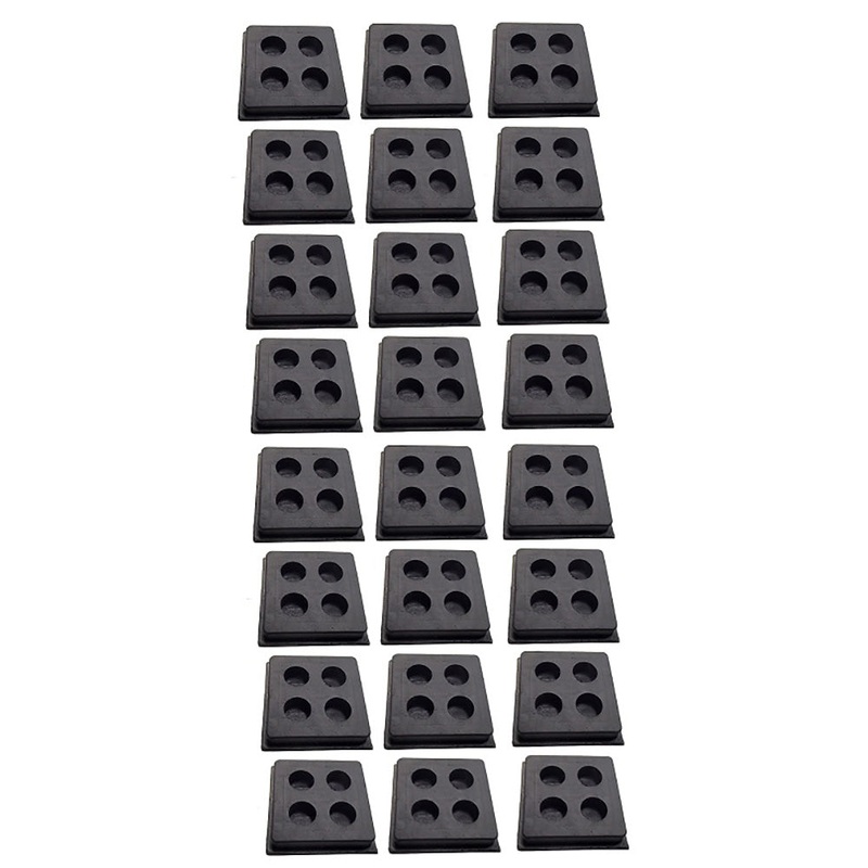 Set of (24) 2" x 2" x 3/4" Anti Vibration Heavy Duty All Rubber Isolation Pads