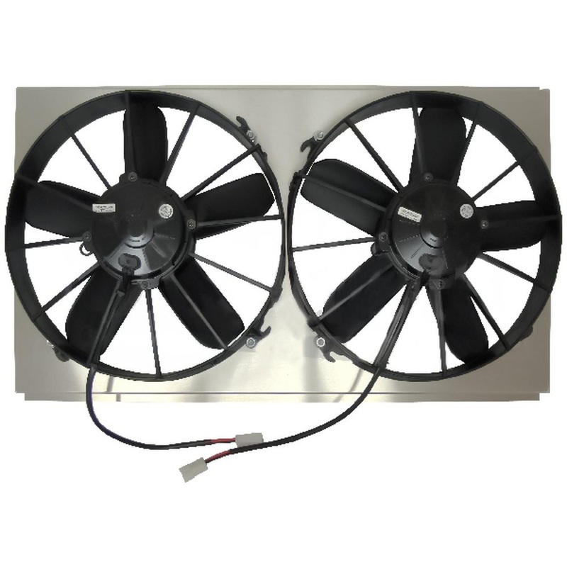 Z40101 Dual High CFM 12" Electric Fan & Shroud - 14 7/8 x 25 7/8 x 4 7/8