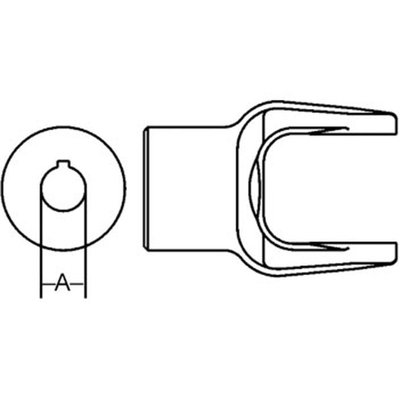 A-BP212048751-AI Implement Yoke, Round Bore 1 3/8" w/ 5/16" Keyway