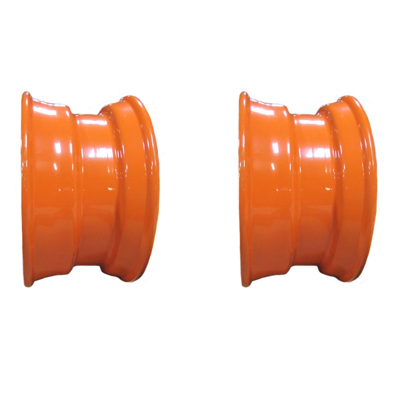 (2) Orange Steel 8.25 x 16.5 Wheel Rims 8 Lug Fits Bobcat Skid Steer Loader
