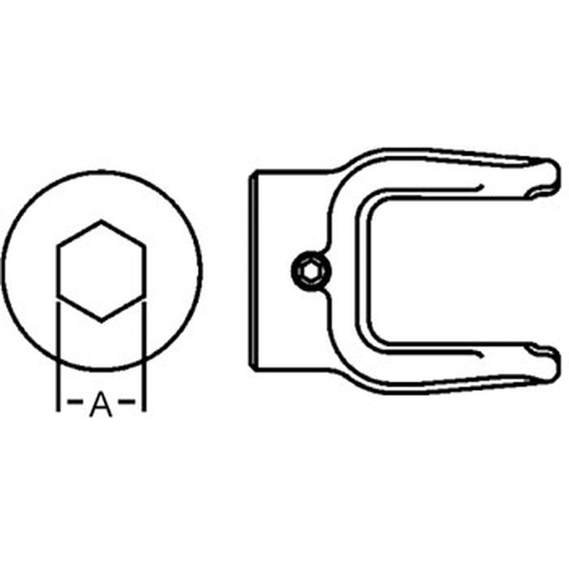 A-805-1018-AI Hexagon Bore Implement Yoke (w/ Set Screw)