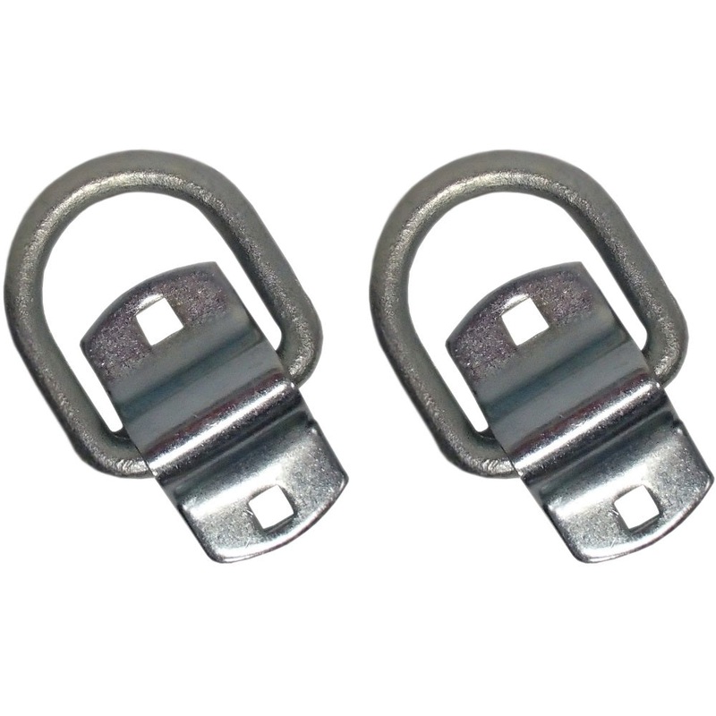 Two(2) 1/2" Bolt On D-Ring Strap Cargo Flatbed Truck Trailer Tie Down Rope Chain