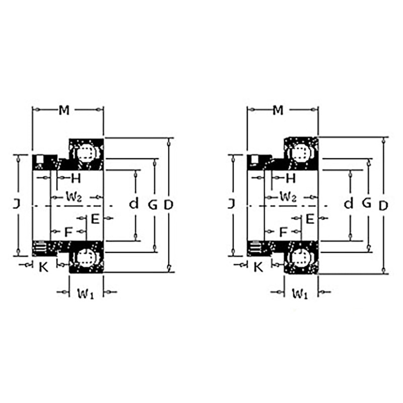 611311R1 Non-Relubri Fits CATable Cylindrical Tractor Ball Bearing With Collar