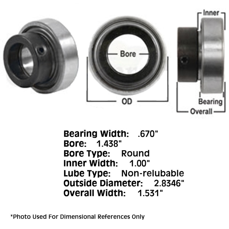 NPC107RPC Tractor Non-Relubri Fits CATable Cylindrical Ball Bearing w Collar
