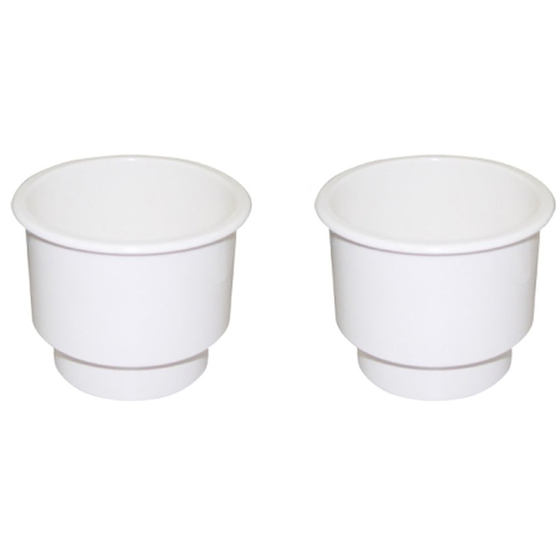 Two New Recessed Plastic Cup Drink Can Holder with Drain for Boats, Trucks, Cars
