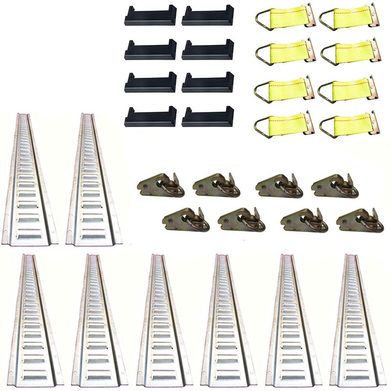 E-Track Tie Down Kit (8) 5' E-Track Rails/8 End Caps/8 O-Rings/8 Tie Straps