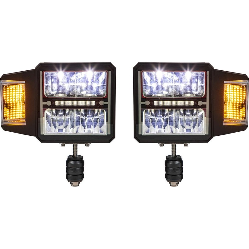 1312200 -UNIVERSAL HEATED LED SNOW PLOW HEADLIGHTS WITH MULTI-MOUNT SIGNAL
