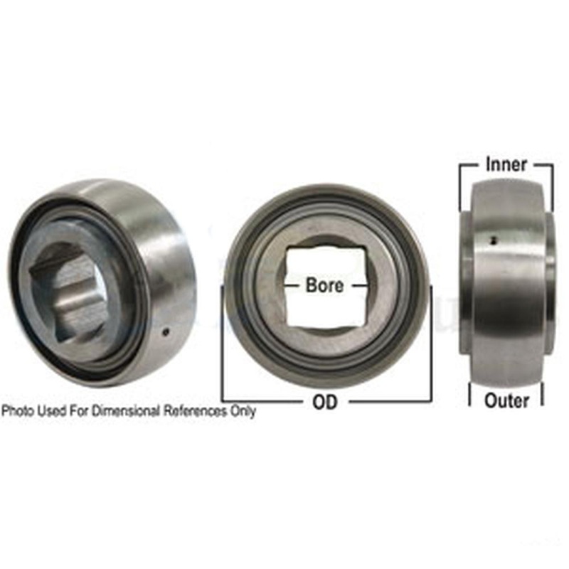 A-GW208PPB6-P-AI Disc Bearing; Spherical, Square Bore, Re-Lubricatable