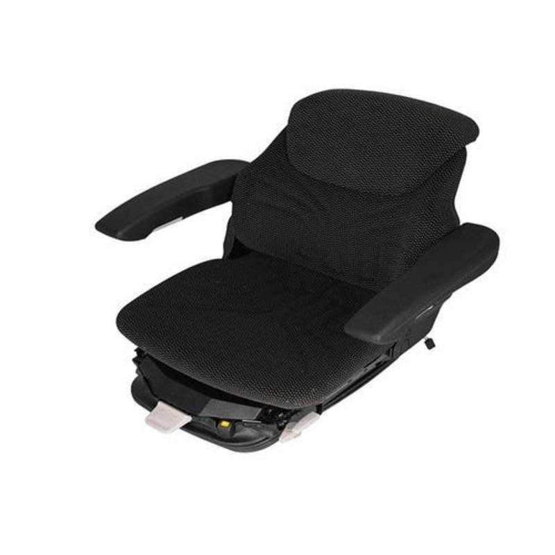 Seat Assembly - Air Suspension Fabric Black/Gray fits John Deere fits New Holland fits Case fits Massey Ferguson fits Kubota fits Case IH