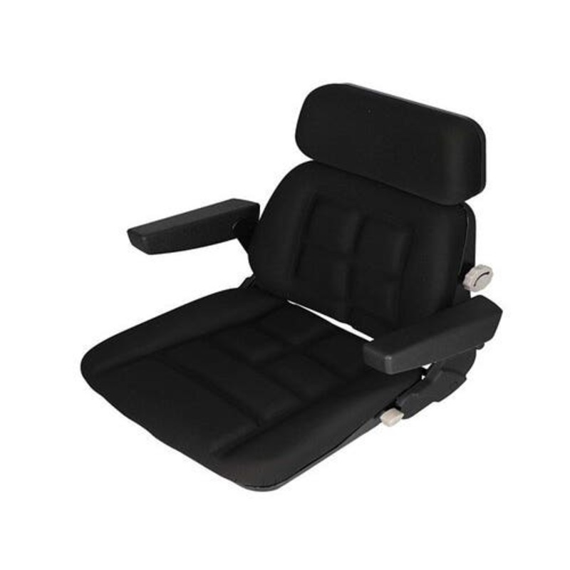Seat Assembly Fabric Black fits John Deere fits New Holland fits Case fits International fits Massey Ferguson fits Ford fits Case IH
