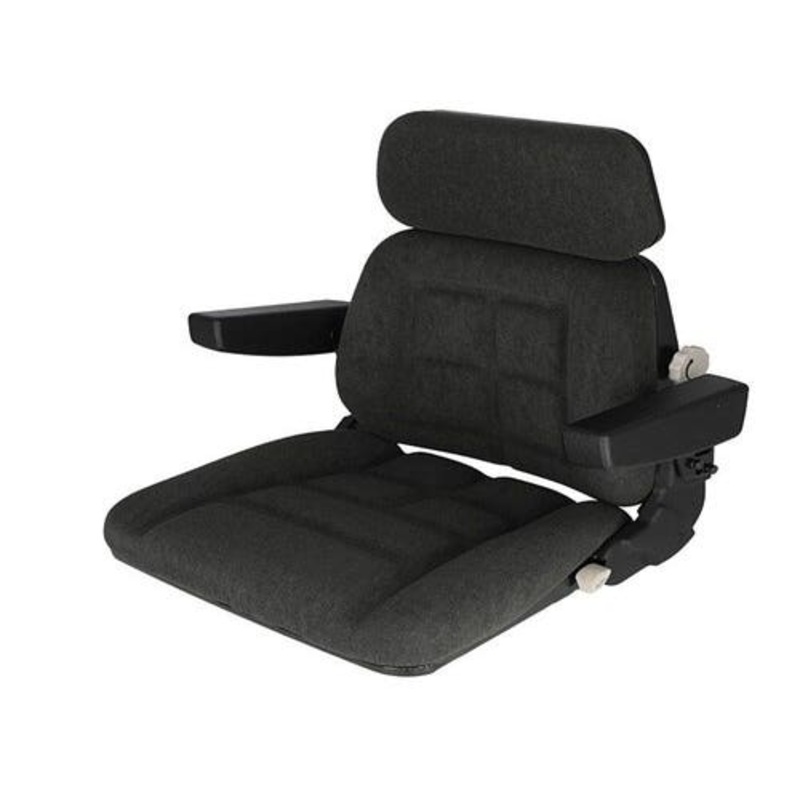 Seat Assembly Fabric Charcoal Gray fits John Deere fits New Holland fits Case fits International fits Massey Ferguson fits Ford fits Case IH