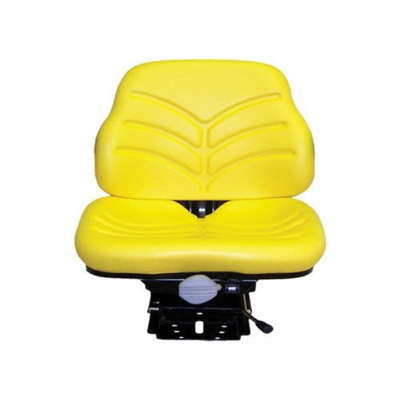 Seat Assembly - Mechanical Suspension Vinyl Yellow fits John Deere fits New Holland fits Massey Ferguson fits Allis Chalmers fits White fits Deutz