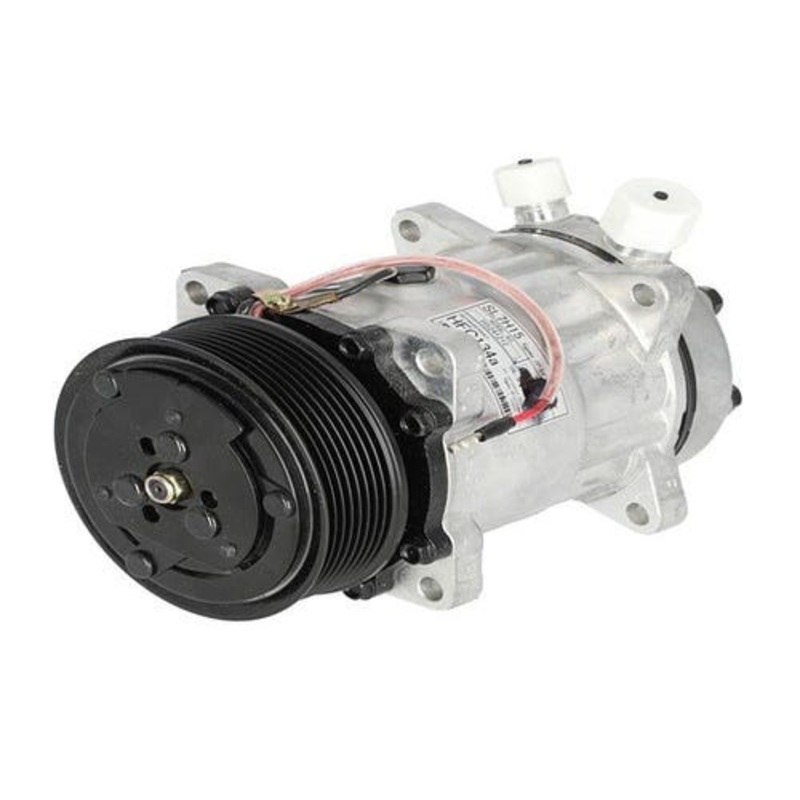 Air Conditioning Compressor - 12V Sanden Style SD7H15 fits New Holland TM120 TM130 TM140 TM125 TM135 82008689 82002069 fits Ford fits Case IH 82016158